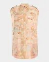 Zimmermann Illuminate Sleeveless Tunic Top In Guava Morning