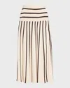 Zimmermann Stripe Midi Sweater Skirt In Neutral