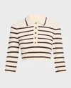 Zimmermann Illuminate Stripe Polo In Cream Chocolate In Creamchocolate