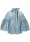 Zimmermann Illuminate Tied Denim Blouse