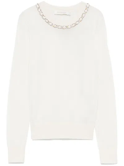 Zimmermann Illuminate Embellished Sweater In Off-white