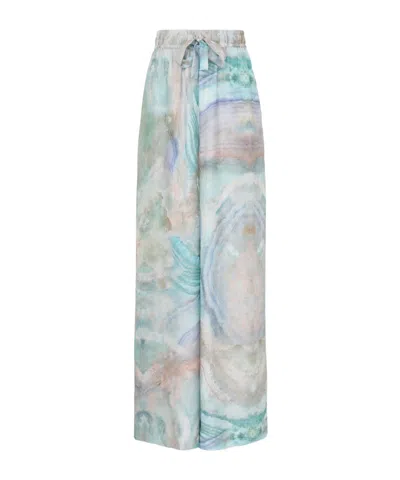 Zimmermann The Illuminate Wide-leg Trousers In Blue