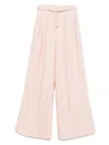 Zimmermann Pink Silk Tuck Pants In Pink