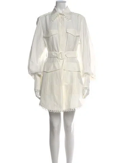 Pre-owned Zimmermann Illuminate Utility Mini Dress Mini Dress In White