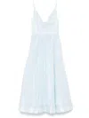 Zimmermann Womens Mint Illuminate V-neck Linen-silk Midi Dress Xs In Blau