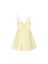 Zimmermann Illuminate Pleated Linen And Silk-blend Mini Dress In Lemon