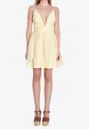 Zimmermann Illuminate Pleated Linen And Silk-blend Mini Dress In Lemon