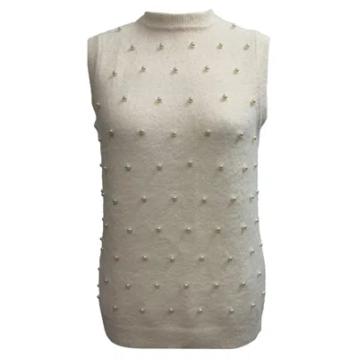 Zimmermann Illuminate Vest Sweater In Cream Alpaca Wool In White