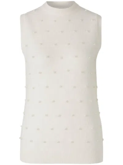 Zimmermann Illuminate Vest Sweater In Cream Alpaca Wool In Multi
