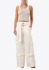 Zimmermann Illuminate Wide-leg Cargo Pants In Ivory