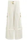 Zimmermann Illuminate Wide-leg Cotton Cargo Trousers In Ivory