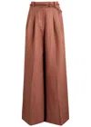 Zimmermann Illuminate Linen Wide Leg Pant In Brown