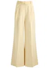 Zimmermann Pantalone Dalla Gamba Ampia Illuminate In Lino Crema  Donna In Yellow