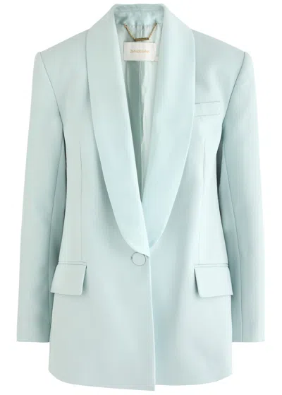 Zimmermann Illuminate Wool-blend Blazer In Light Blue