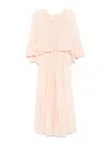 Zimmermann Illuminate Pleated Cape Dress In Nude
