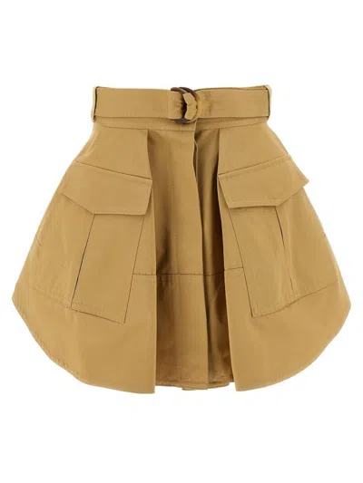 Zimmermann 'illuminte Cargo Mini' Skirt In Brown