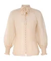 Zimmermann Pink Illustration Blouse Top In Nude