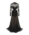 Zimmermann Illustration Flounce Bow-detailed Cutout Lace-silk Gown In Black