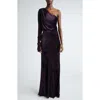 Zimmermann Illustration Asymmetric Satin One-shoulder Gown