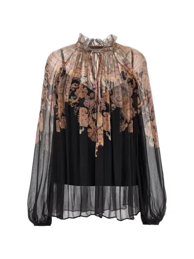 Zimmermann Illustration Billow Floral-print Blouse In Multi