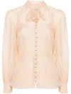 Zimmermann Pink Illustration Blouse Top In Neutrals