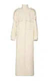 Zimmermann Illustration Chevron-knit Wool-blend Coat In Off-white
