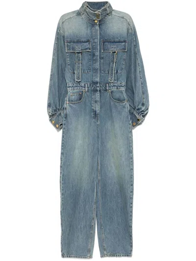 ZIMMERMANN ILLUSTRATION DENIM JUMPSUIT