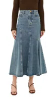 Shop Zimmermann Illustration Denim Midi Skirt Neptune