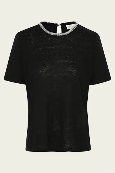Zimmermann Illustration Embellished Tee In Black