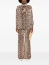 Zimmermann Womens Chocolate Leopard Leopard Print Flared-leg High-rise Crepe Trousers In Brown