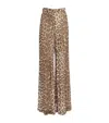 Zimmermann Womens Chocolate Leopard Leopard Print Flared-leg High-rise Crepe Trousers In Brown