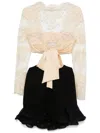 Zimmermann Illustration Flounce Lace-trimmed Minidress In Neutrals