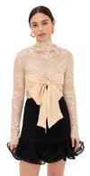 Zimmermann Illustration Flounce Lace-trimmed Minidress In Tea/black