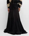 Zimmermann Illustration Flounce Ruffled Silk Maxi Skirt In Black