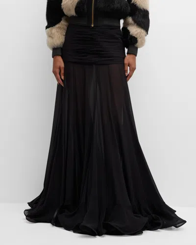 Zimmermann Illustration Flounce Ruffled Silk Maxi Skirt In