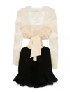 Zimmermann Illustration Flounce Lace-trimmed Minidress In Beige
