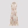 Zimmermann Illustration Flutter Midi Dress In Cream Rococo Floral