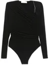 Zimmermann Gathered Jersey Bodysuit In Black