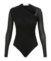 Zimmermann Gathered Jersey Bodysuit In Black