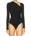 Zimmermann Illustration Gathered Bodysuit In Black In Black