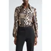 Zimmermann Illustration Geo Print Silk Button-up Shirt In Geometric Multi