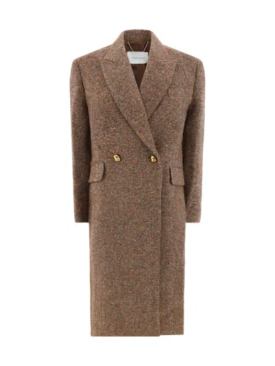 Zimmermann Illustration Hourglass Coat In Brown Multi