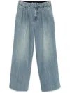 Zimmermann Womens Crush Faded Wash Wide-leg High-rise Denim Jeans Blue Moon In Blue