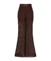 Zimmermann Illustration Belted Guipure Lace Flared Pants In Black