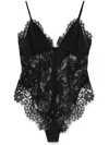 Zimmermann Illustration Cotton Blend Lace Bodysuit In Black