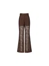 Zimmermann Illustration Belted Guipure Lace Flared Pants In Brown