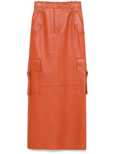 ZIMMERMANN ILLUSTRATION LEATHER MAXI SKIRT