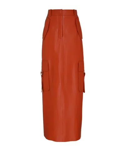 Zimmermann 'illustration' Skirt With Pockets And Slit In Brown