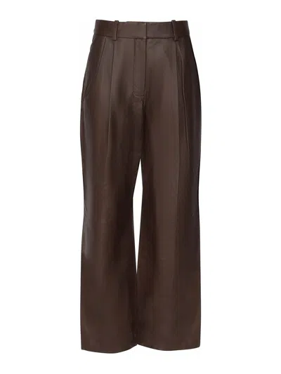 Zimmermann Illustration Leather Pants In Brown