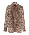 Zimmermann Illustration Tie-neck Leopard-print Shirt In Brown